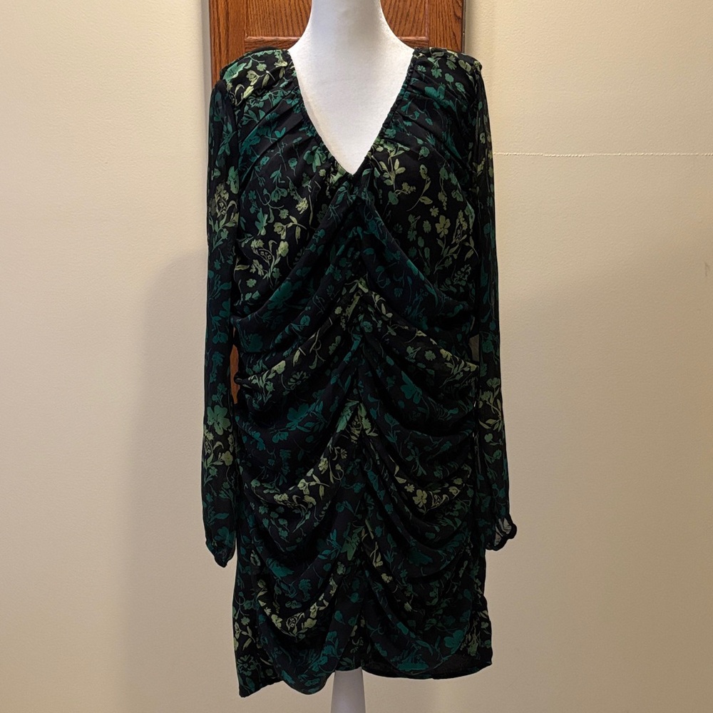 A New Day Black and Green Floral Dress - size XXL